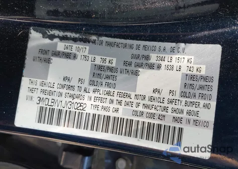2018 Toyota Yaris Ia from USA, damaged, VIN 3MYDLBYV1JY310252